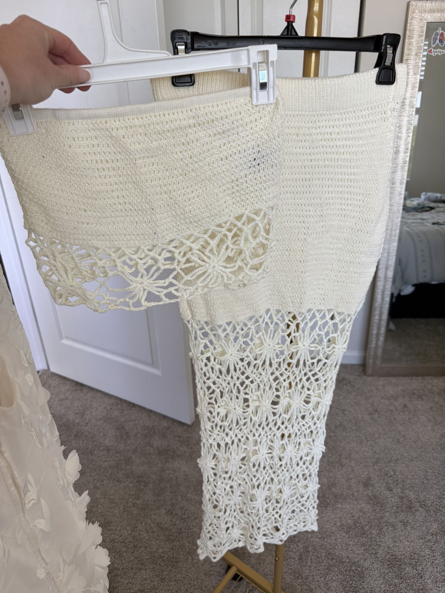 White Crochet 2 Piece/ Bachelorette Outfit