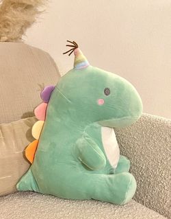 BRAND NEW W/ TAG • Pastel Rainbow Party Hat Dinosaur Plush