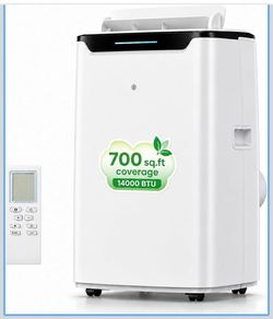Portable Air Conditioner, 14000 BTU Fast Cooling for Large Rooms up to 700 Sq.Ft, 3-in-1 Energy Efficient