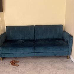 Love Seat Futon Turquoise Blue 