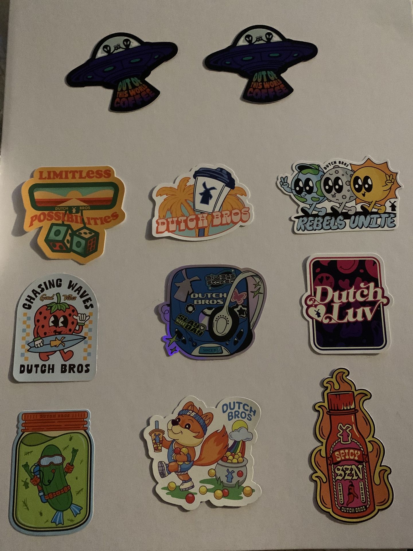 Dutch Bros Stickers & Straw