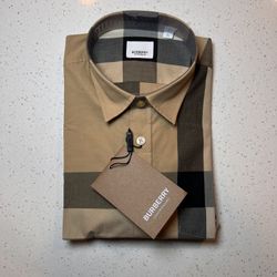 Burberry Men Check Cotton Dress Shirt