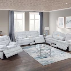 New 3 Piece Recliner Couch, Loveseat And Chair! Includes Free Delivery 🚚! 