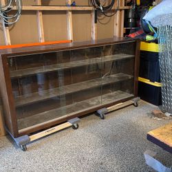 Glass Display Case With Shelves Solid Wood