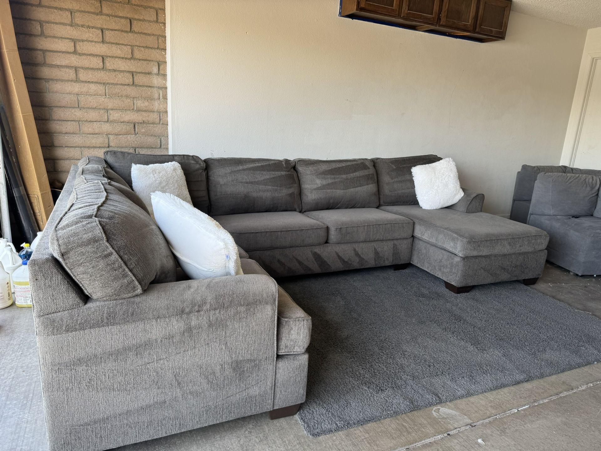 Gray Sectional Sofa Couch Sala