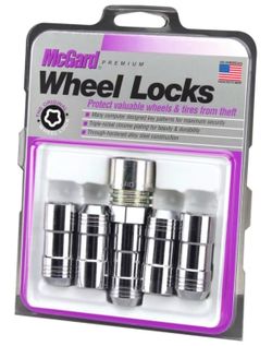 McGard 24510 Cone Seat Wheel Locks (M14 x 1.5 Thread Size), Chrome, 5 Locks / 1 Key