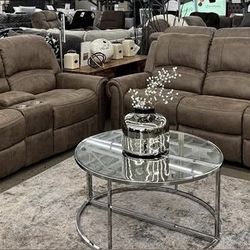 Manual Reclining Sofa And Loveseat 