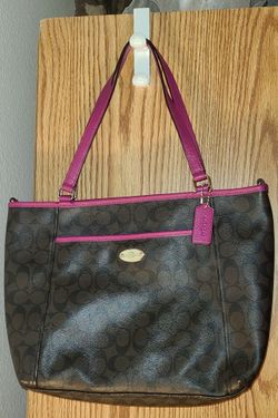 Coach bag brown and pink