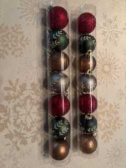2 Sets of Ashland Christmas Shatterproof Ornaments