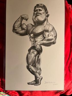 ARNOLD SCHWARZENEGGER ARTIST DRAWING 11x17 limited