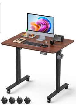 32" Small Rolling Electric Standing Desk NEW