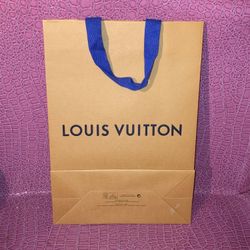 LOUIS VUITTON Authentic Paper Shopping Bag Medium Orange SIZE 14 X 9.75” X 4.25”