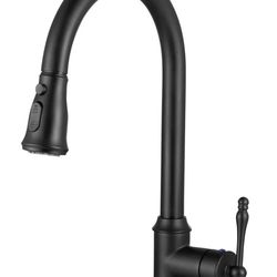 AKDY Easy-Install Single-Handle Pull-Down Sprayer Kitchen Faucet with Flexible Hose kf0009