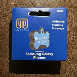 YIP Smart Tag Pet ID Tag and Tracker, BLUE/ROSE GOLD - For Samsung Galaxy Phones NIB