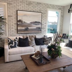 Moving Sale- Upscale Modern 2 Set White Sofa $650 