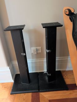 Wood speaker stands