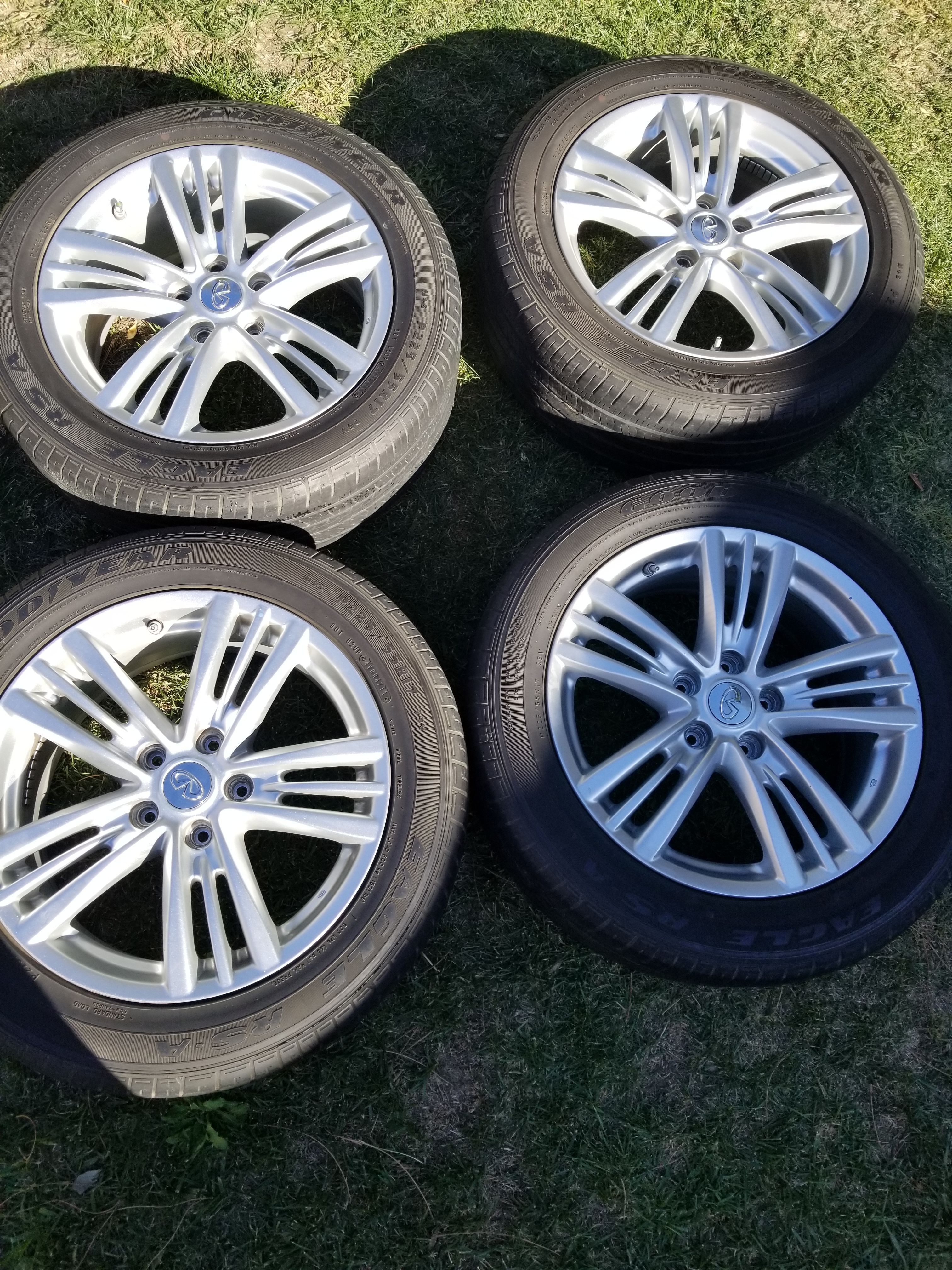 17" INFINITI G37 ORIGINAL STOCK WHEELS WITH FALKIN 225/50/17