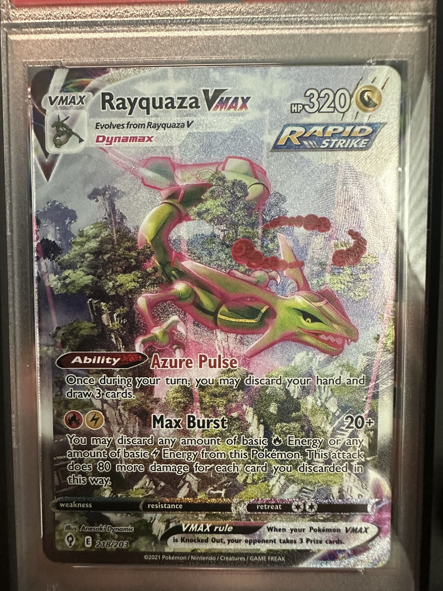 2021 POKEMON SWORD & SHIELD EVOLVING SKIES | SECRETFULL ART/RAYQUAZA VMAX 218