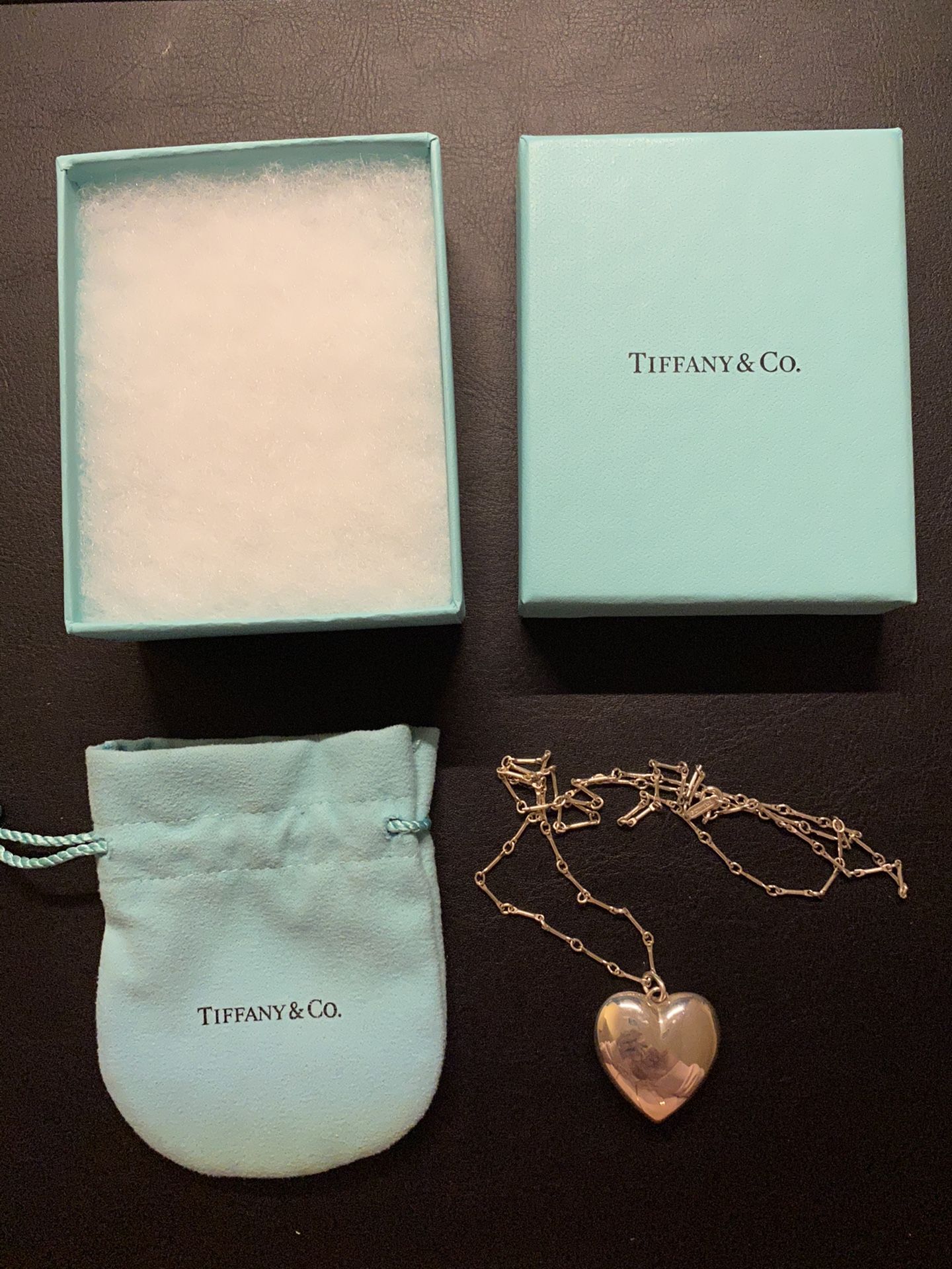 100% Authentic Tiffany Heart Necklace Long Sweater Chain