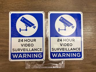 7x10” surveillance video signs 2pk