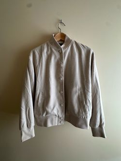 Express Light Beige Bomber Jacket – Size XS