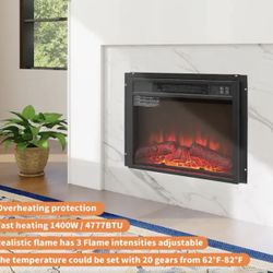 18 in 400 sq. ft. Electric Fireplace Insert Heater with Remote, Touch Button