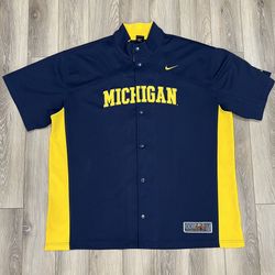 Nike Elite Michigan Wolverines Basketball Warm Up Jacket Mens XXL 2XL Snap Down