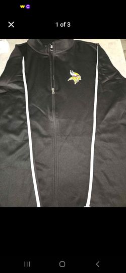 NFL Team Apparel Mens Black Polyester Minnesota Vikings Full Zip Jacket Size XL NWT