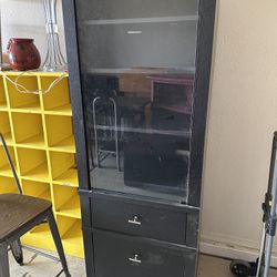 Black Storage Cabinet W/Drawers