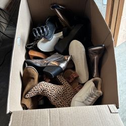 Box of women’s shoes