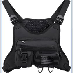Running Chest Pack, Lightweight Sport Vest, 14.96x1.97x10.24 inches, Phone Holder Pouch, Compact Travel Gear, for Outdoor Fitness Bag, Breathable Gym,