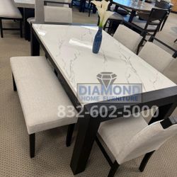1322 Jules Faux Marble Dining 5pc 🔥🔥🔥