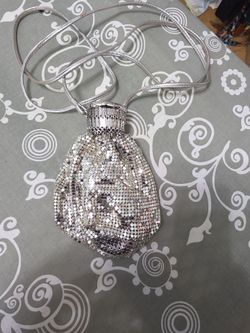 Silver Metal Mesh Evening Bag