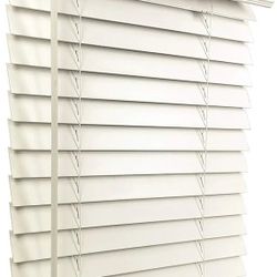 US Window And Floor 2" Faux Wood 47.5" W x 96" H, Inside Mount Cordless Window Blinds, Smooth White