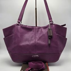 COACH PARK CARRIE Pebbled Leather Shoulder Bag