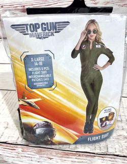 Top Gun movie Maverick Womens Flight Suit Halloween Costume Size X-Large 14-16 Tags Role-playing cosplay pilot Air Force Navy