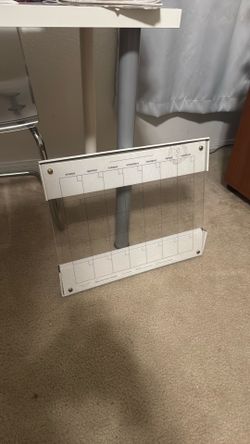 Glass dry erase calendar $30