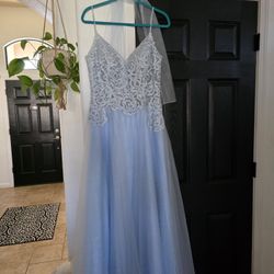 Light Blue Chiffon Dress