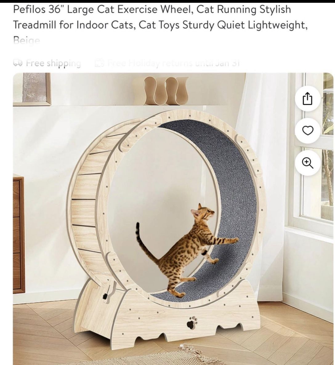 Pefilos 36" Large Cat Exercise Wheel