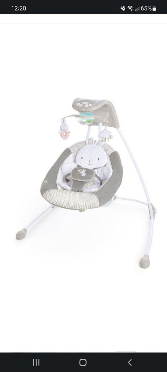 Ingenuity InLighten Baby Swing - Easy-Fold Frame & Light Up Mobile - Twinkle Tails