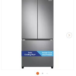Samsung 17.5 cu. ft. Counter Depth 3-Door French Door Smart Refrigerator in Stainless Steel