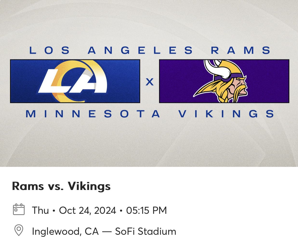 Minnesota Vikings vs LA Rams