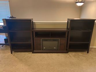 Heating Entertainment Center with Bookshelves