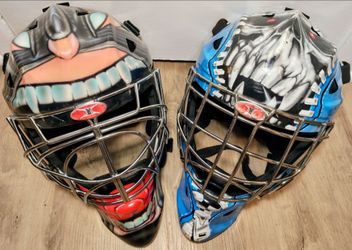 ITECH PROFILE 2500P "MANIAC" GRAPHICS SENIOR HOCKEY GOALIE MASK!!! RARE!!! GREAT CONDITION!!! 🥅🏆🦹🏽😍