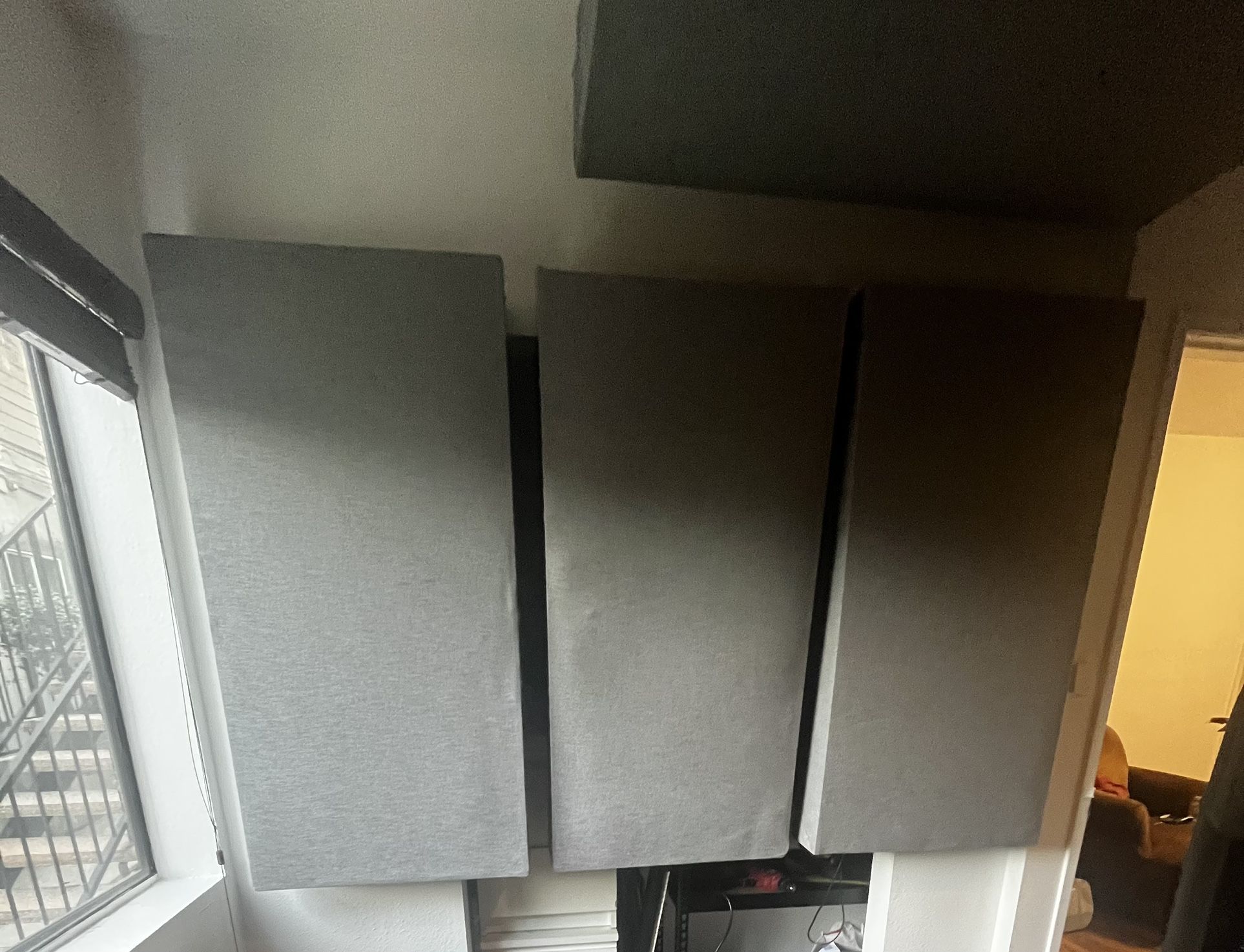 Acoustic panels (7) 47”x24”x6” Grey fabric