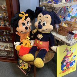 Vintage Disney Mickey & Minnie Jumbo Plush - $59 EACH