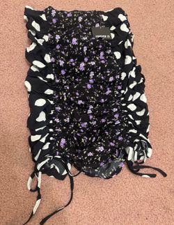 New small pattern floral polka dot ruched short skirt vintage retro goth forever
