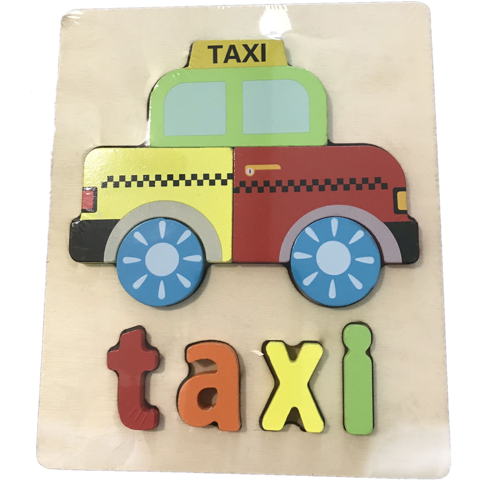 Educational Wood Letter Puzzle (Taxi)