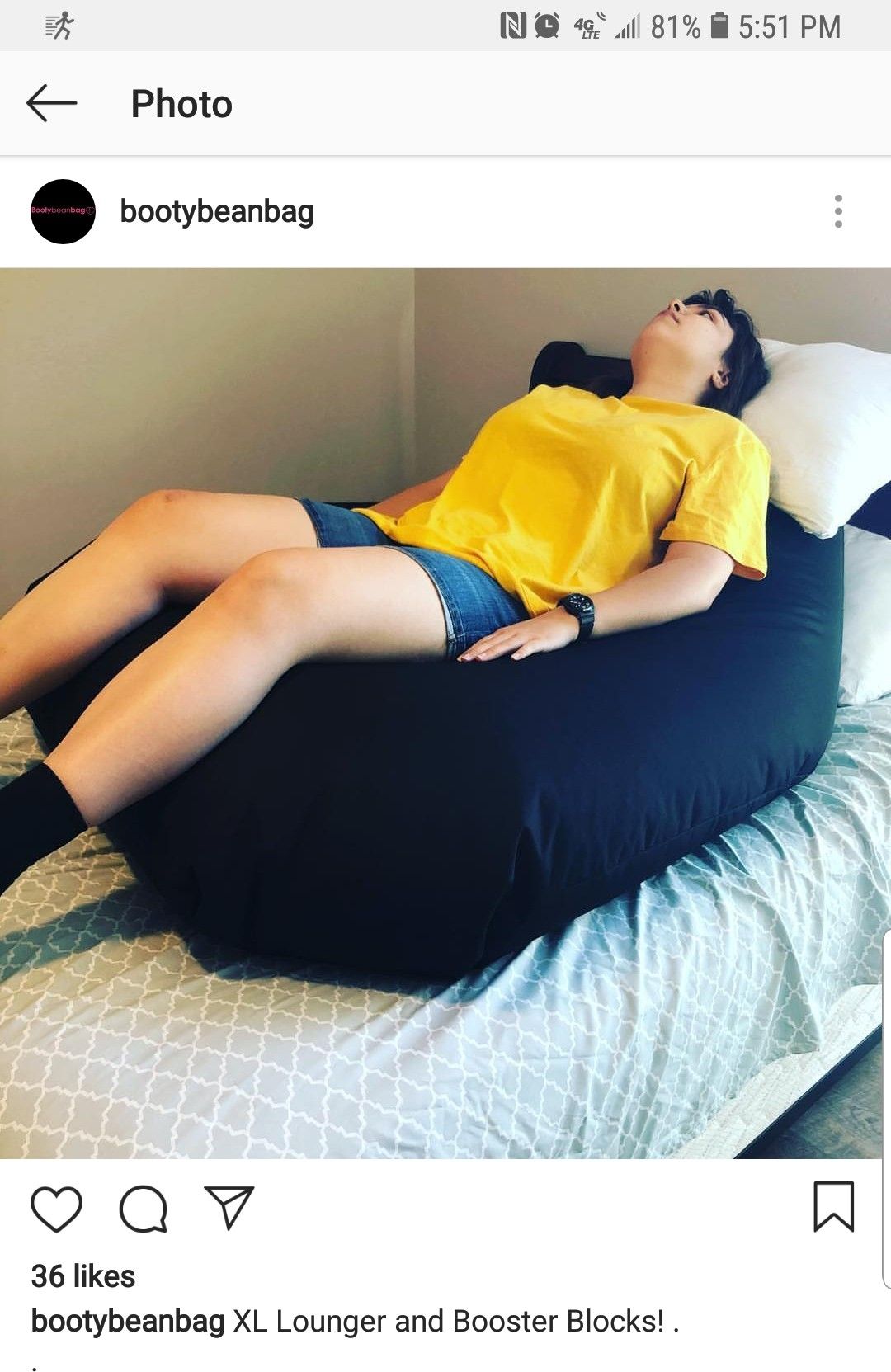 Bbl Booty beanbag booster and lounger