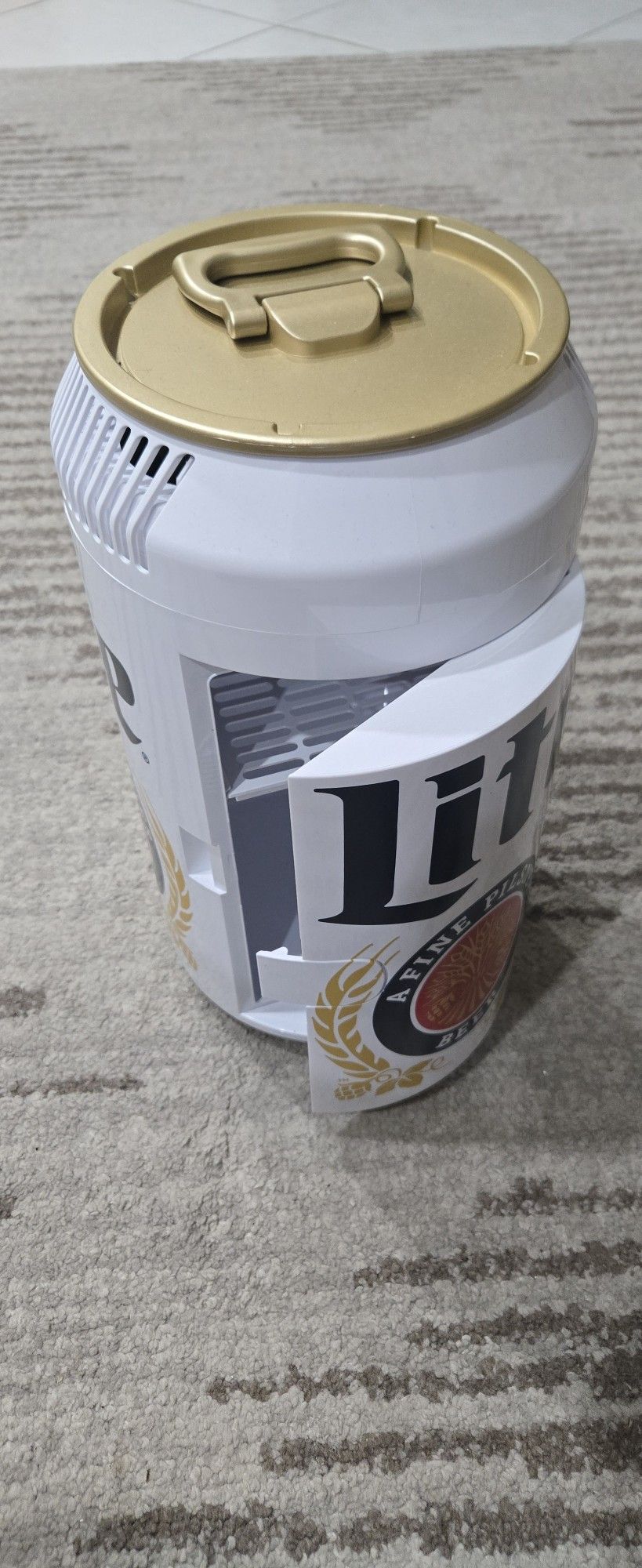 8 Can Miller Lite Mini Fridge